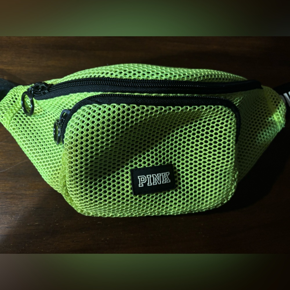 PINK Victoria's Secret Neon Green Mesh Fanny Pack